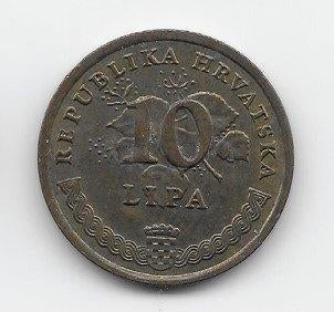 Kroatië 10 lipa 1993 KM# 6, Postzegels en Munten, Verzenden, Overige landen, Losse munt