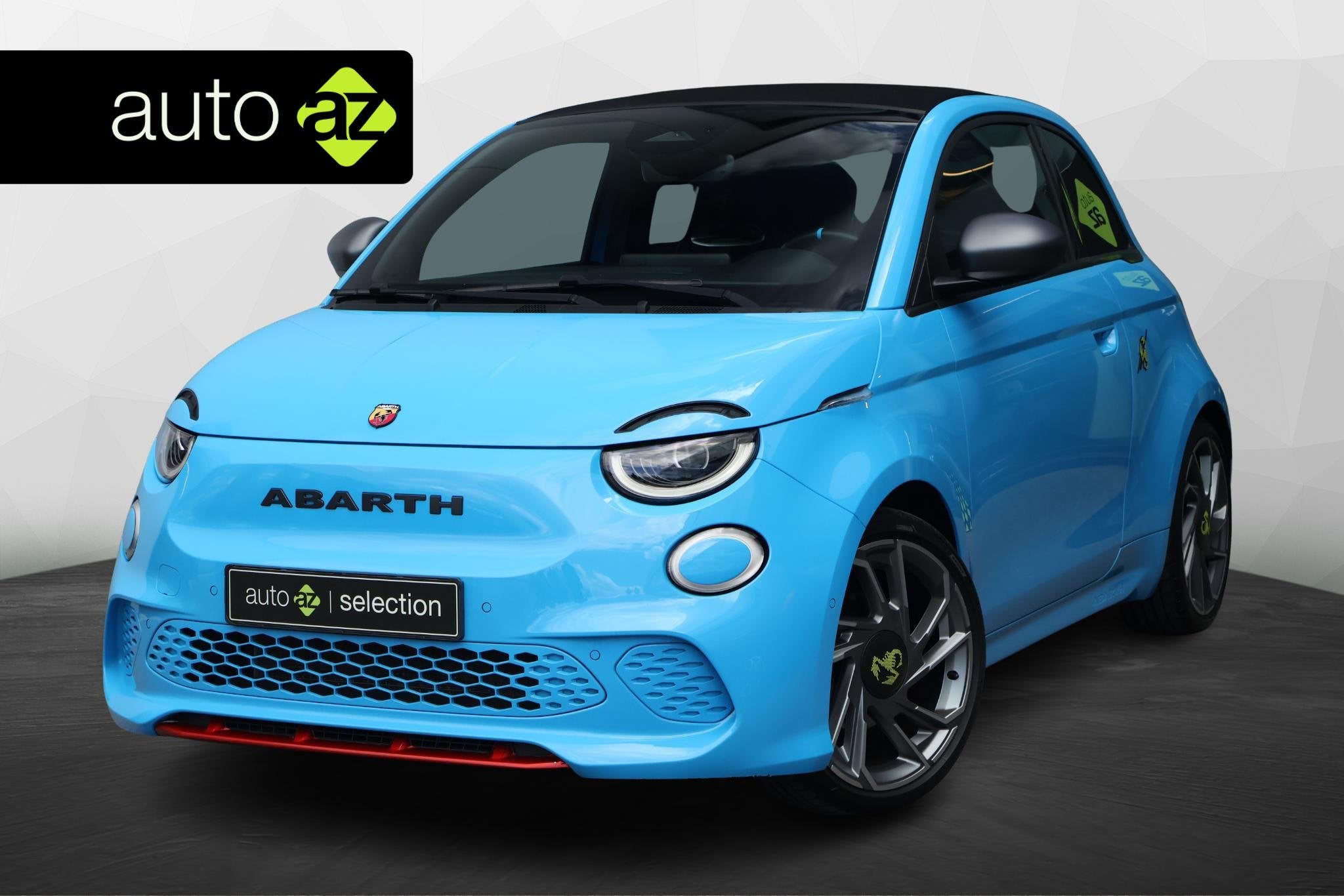 Fiat 500C Abarth Turismo 42 kWh / Carplay / Camera / Dodehoe, Auto's, Fiat, Stof, Zwart, Cabriolet, 155 pk