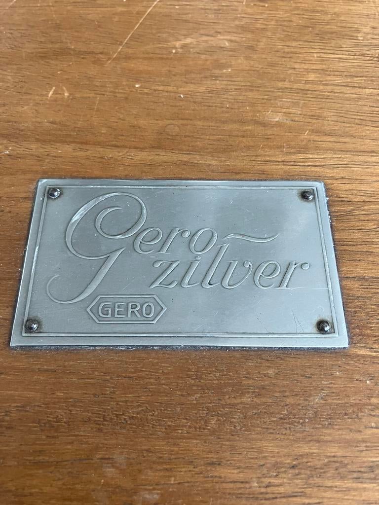 Gero zilver 90 bestekcassette compleet 6 pers verzilverd, Huis en Inrichting, Keuken | Bestek, Ophalen of Verzenden, Gebruikt