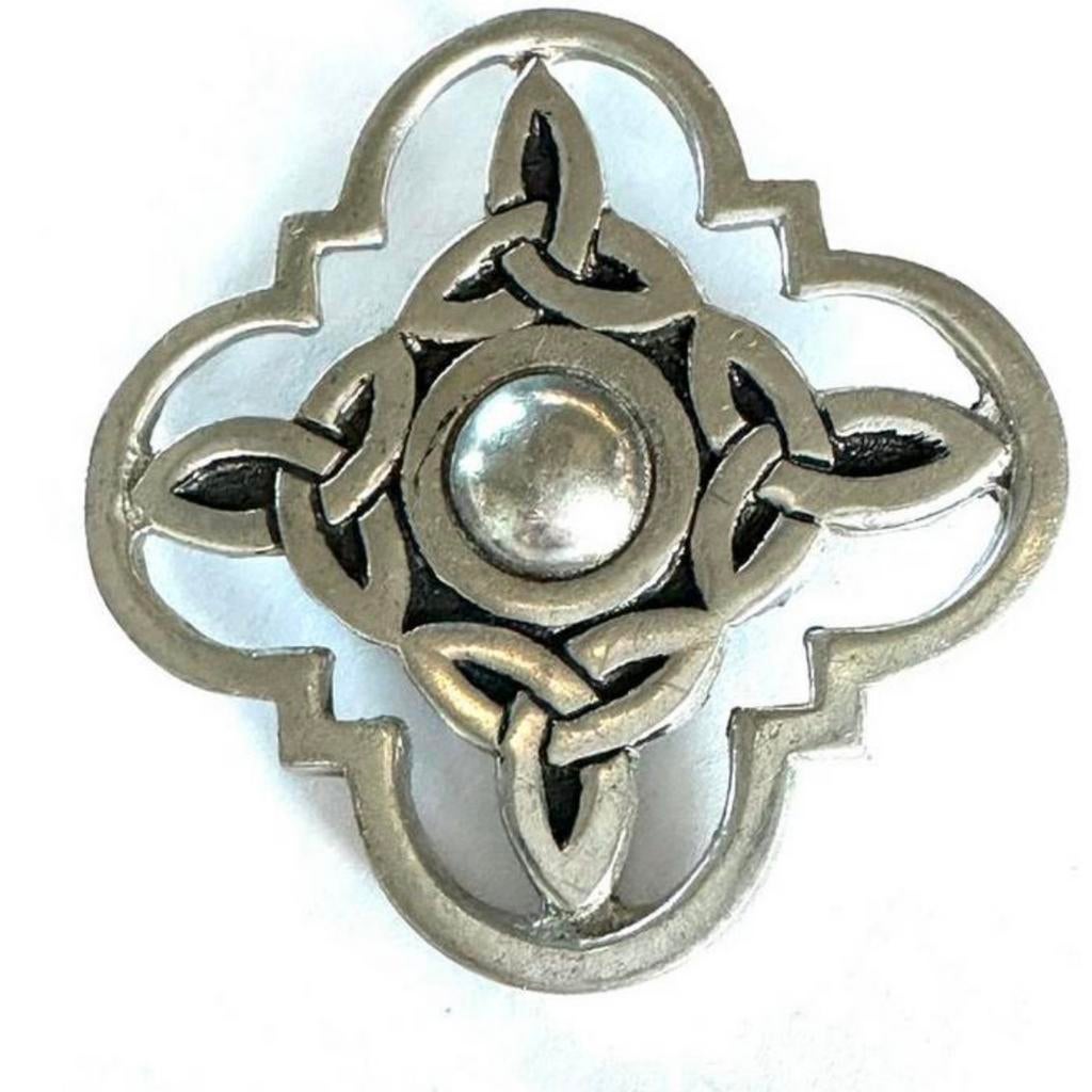 Keltische broche van tin/pewter, Overige materialen, 4 tot 7 cm, Gebruikt, Ophalen of Verzenden