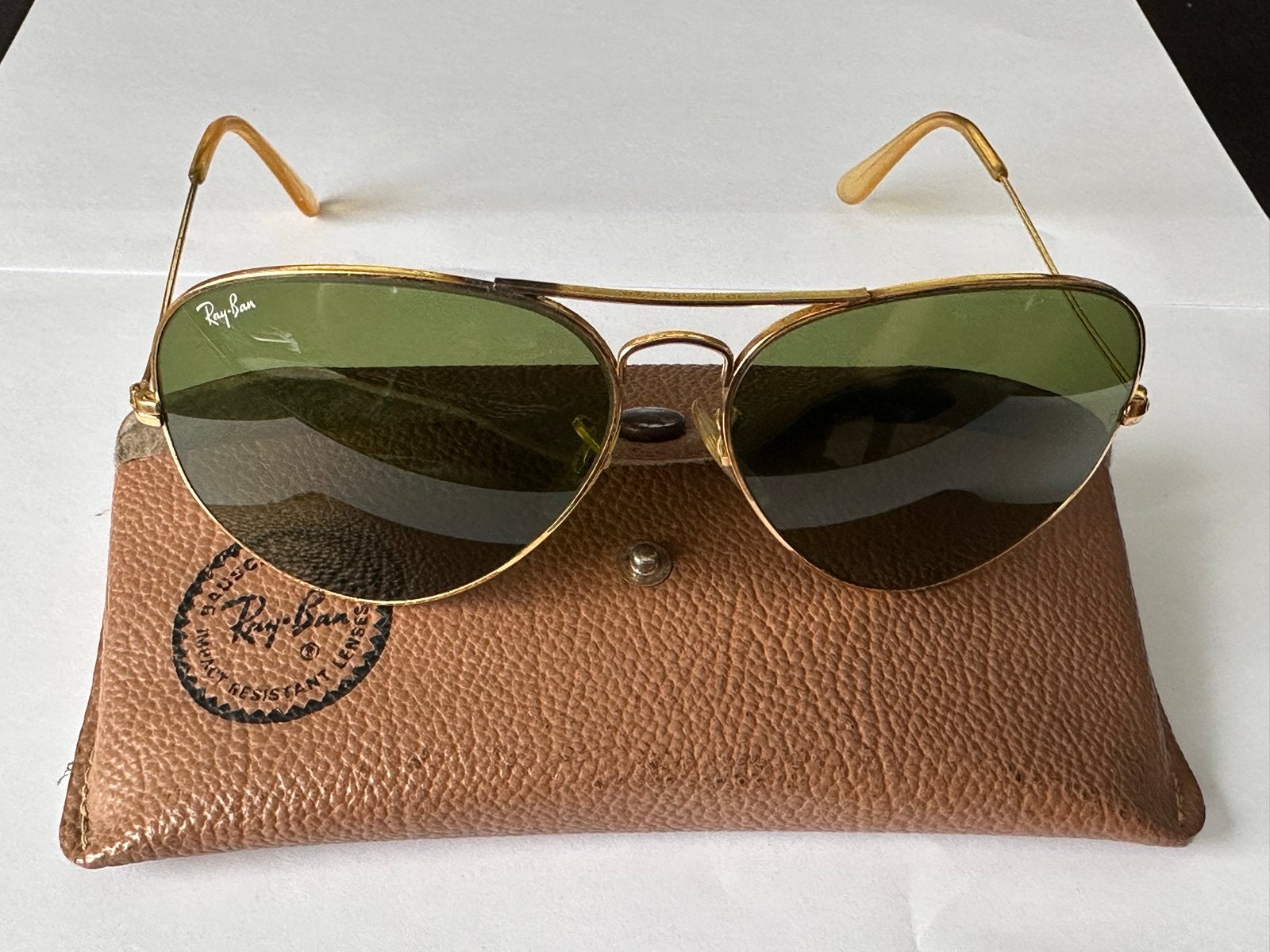 Ray-Ban Aviator en Wayfarer zonnebrillen (2 stuks), Ophalen, Gebruikt, Zonnebril, Bruin