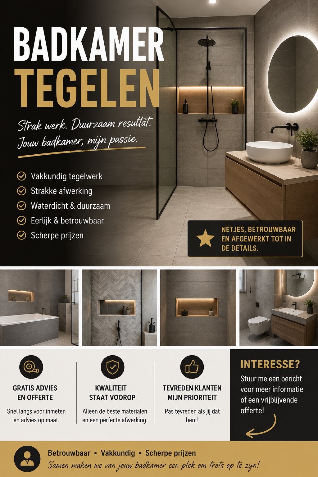 Tegelzetter, 50 tot 150 cm, Ophalen of Verzenden, Zo goed als nieuw, 10 m² of meer