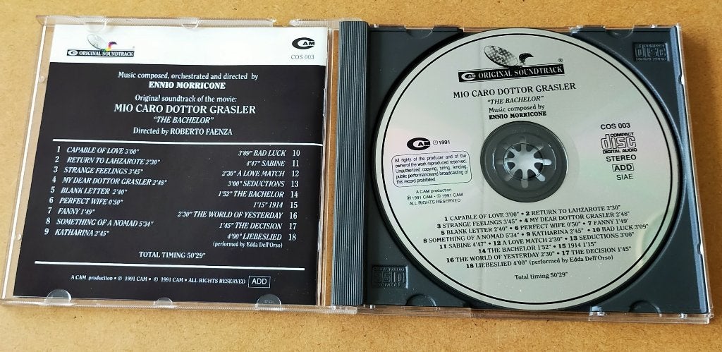 Mio Caro Dottor Grasler Soundtrack CD Ennio Morricone 1991, Ophalen of Verzenden, Zo goed als nieuw