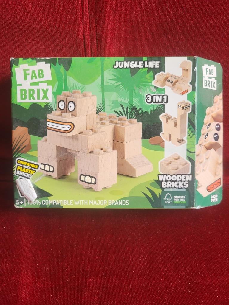 Fab Brix Jungle Life houten bouwstenen 3-in-1, Ophalen of Verzenden