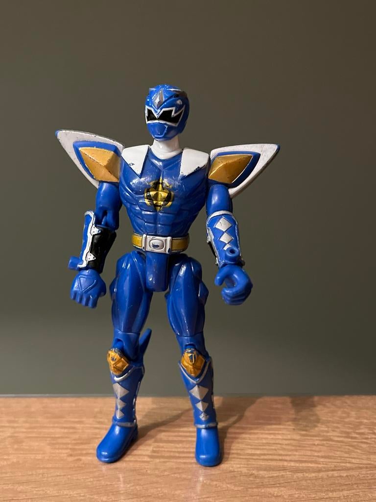 Vintage figuur Power Rangers Dino Thunder Blue Ranger, Ophalen of Verzenden, Gebruikt