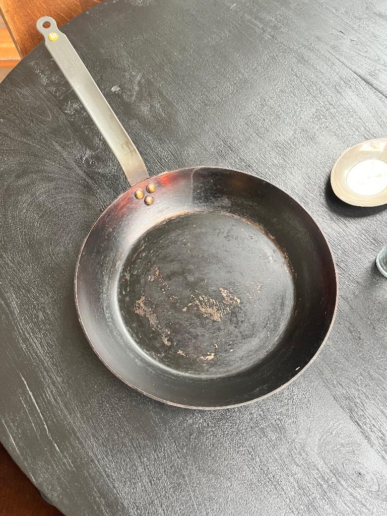Koekenpan De Buyer Mineral B 32cm, Overige materialen, Gebruikt, Inductieplaat, Ophalen of Verzenden