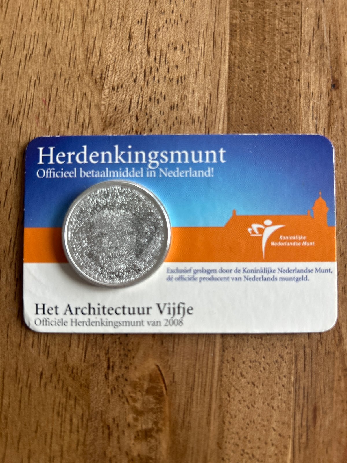 Het Architectuur Vijfje - Herdenkingsmunt 2008, Ophalen of Verzenden, Koningin Beatrix, Euro's, Losse munt