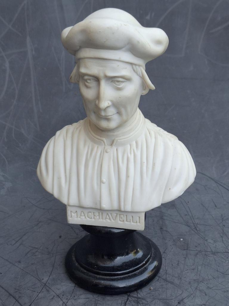 Buste van Machiavelli op Sokkel, Buste, Ophalen of Verzenden, 20 - 50 cm, Man
