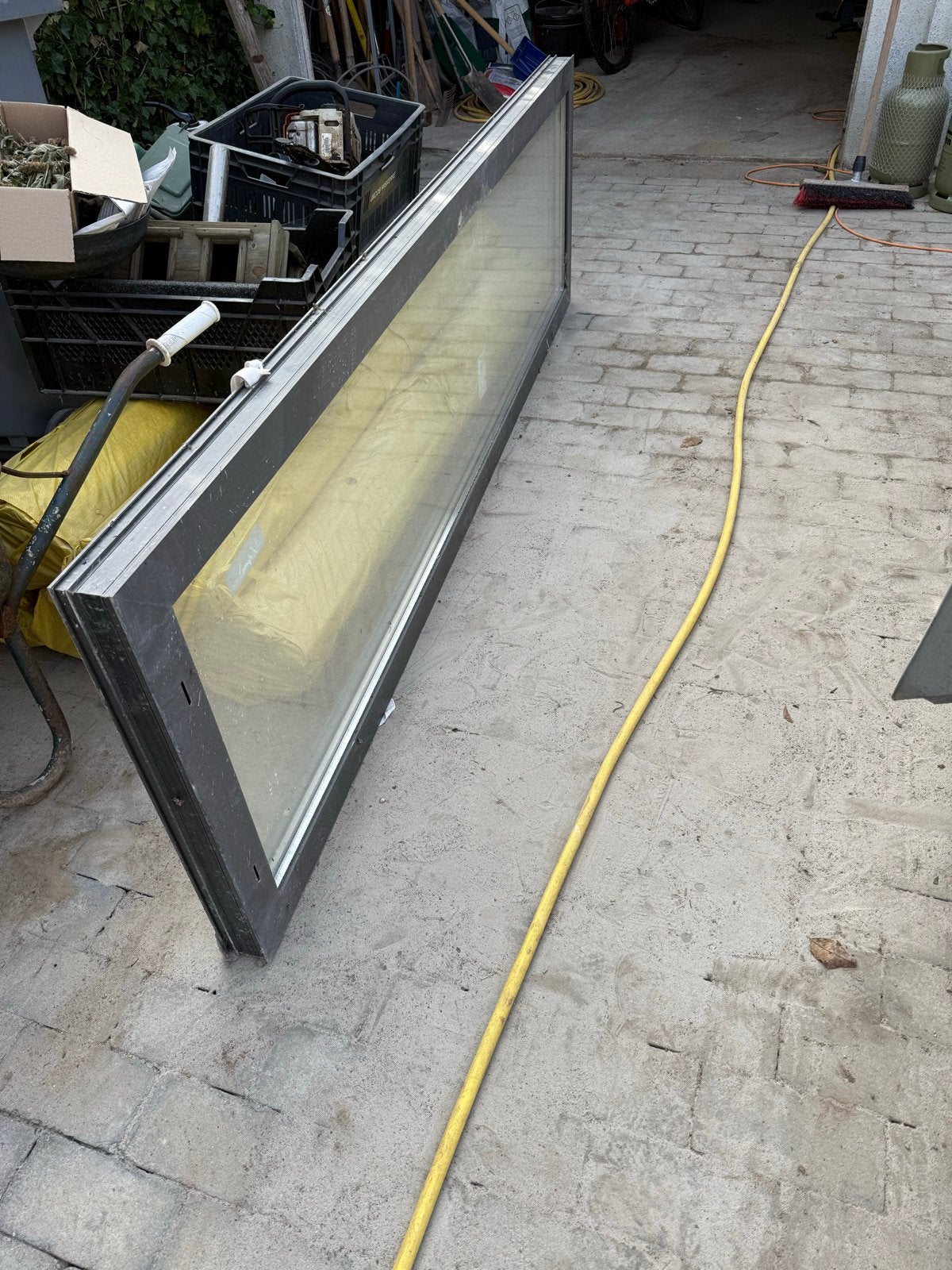 Nieuw Aluprof Vast Aluminium Raam RAL 7022 - 236x69x7 cm, Ophalen, Gevelraam of Ruit, Minder dan 80 cm, Nieuw