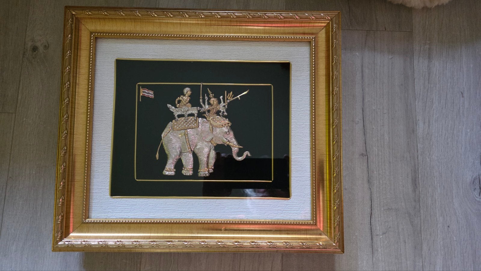 ruimtelijk schilderij,thaise olifant, Ophalen, Goud, 36 cm, 31 cm