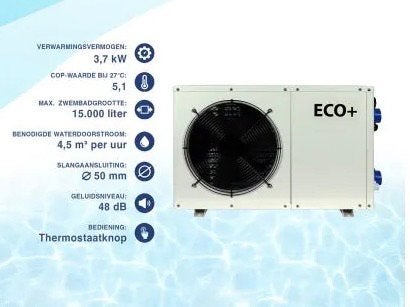 Warmtepomp ECO+ voor verwarmd zwembad (voor bad v 366x122cm), Ophalen, Zo goed als nieuw