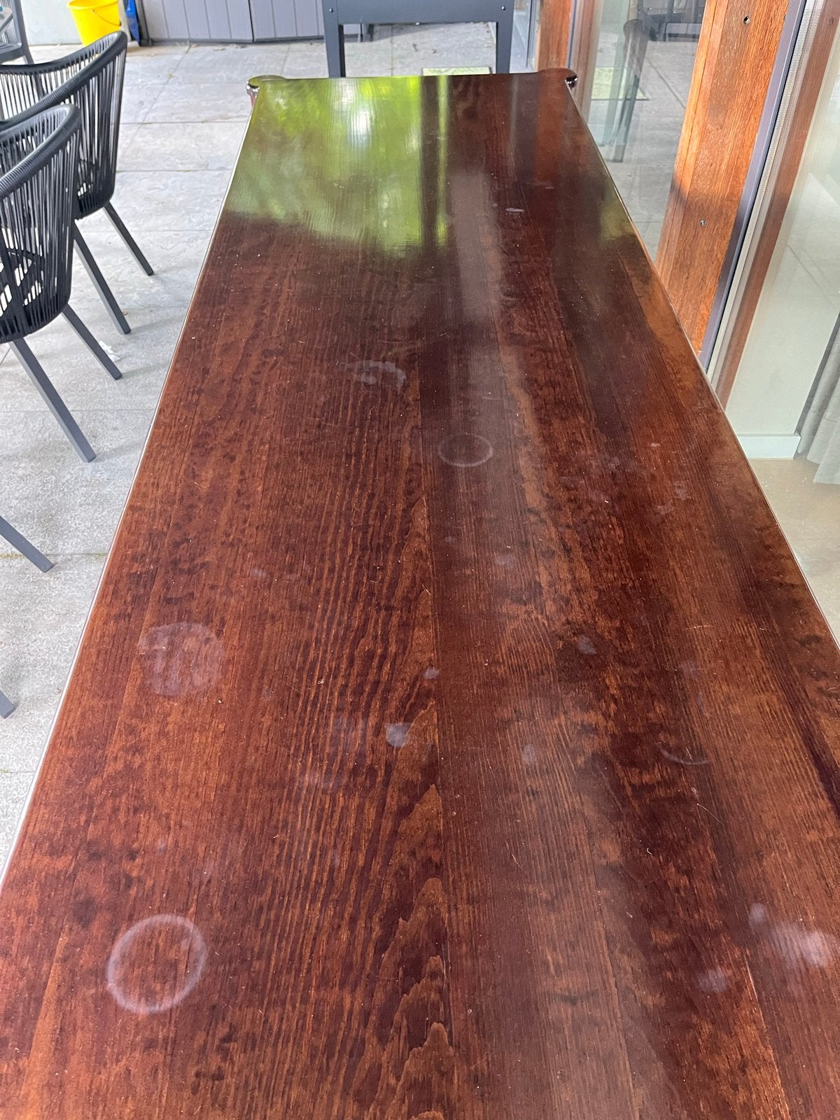 Antieke houten tafel met wieltjes, Ophalen