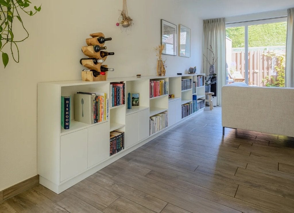 Boekenkast (450cm lang!), Ophalen, Met deur(en), 200 cm of meer, Minder dan 100 cm