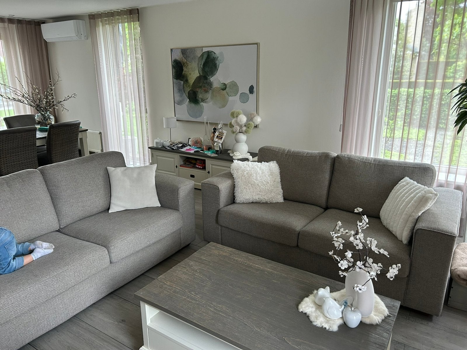 Set banken, Huis en Inrichting, Ophalen, Zo goed als nieuw, Stof