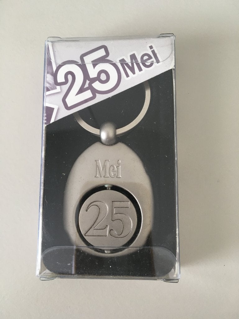 Sleutelhanger opdruk 25 mei Nieuw in verpakking, Ophalen of Verzenden, Nieuw, Overige typen