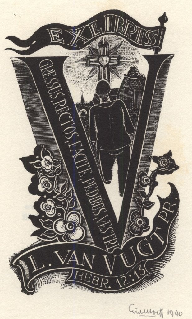 0403 Ex Libris Nederland : Cor de Wolff, 1939, Verzenden, Ex libris