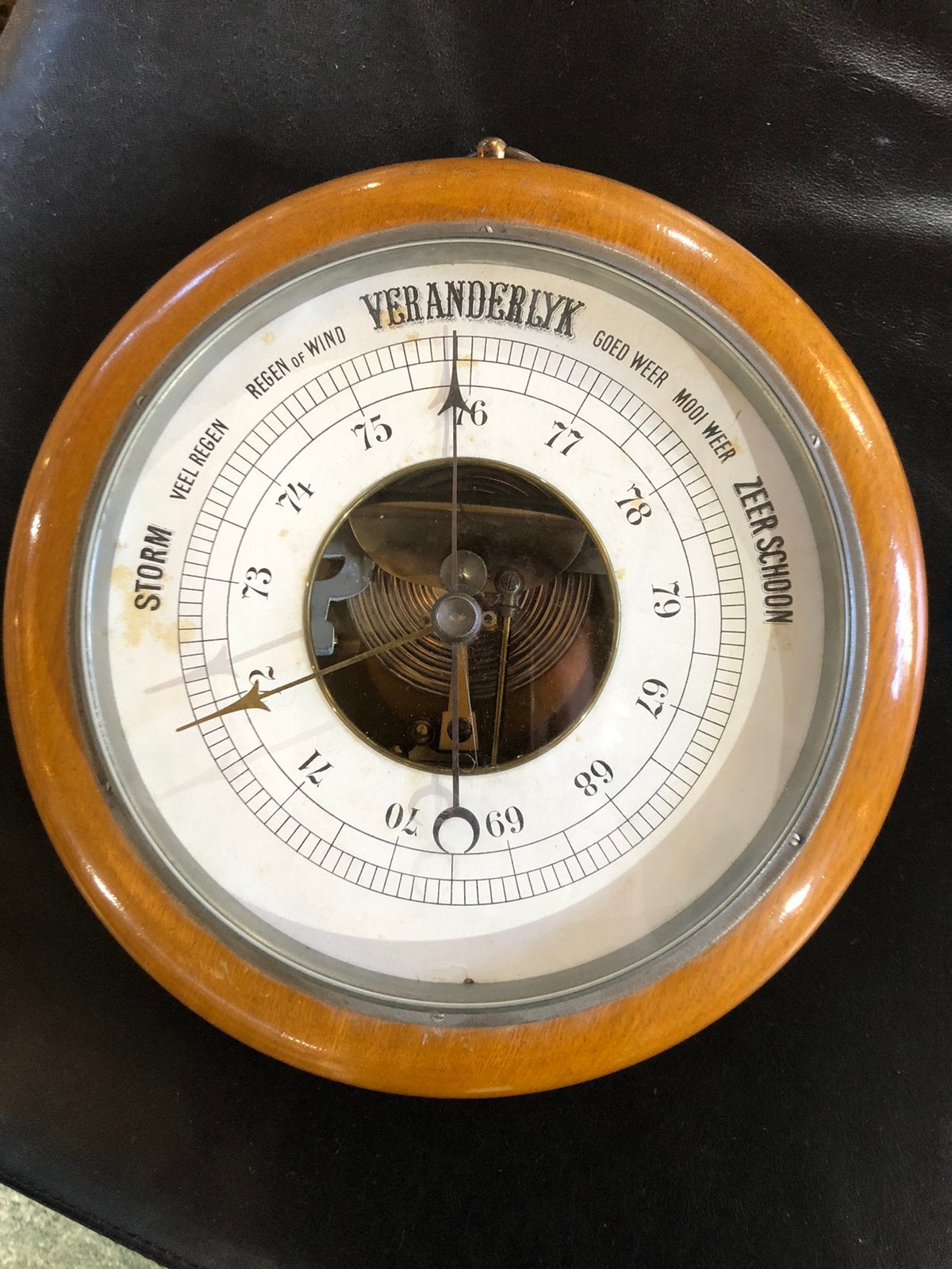 Grote antieke barometer 26 cm, Ophalen of Verzenden, Zo goed als nieuw
