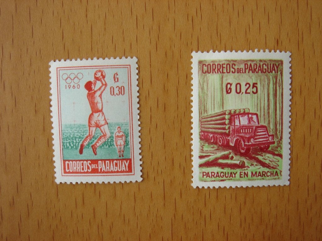 PARAGUAY 2 Postzegels, Ophalen of Verzenden, Gestempeld, Zuid-Amerika