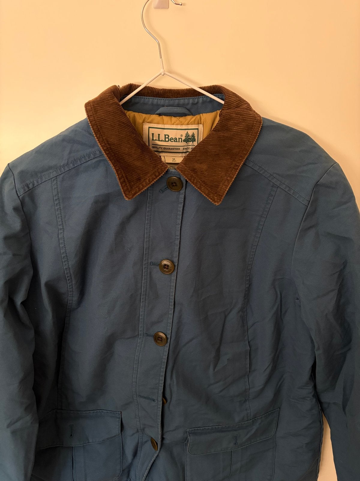 L.L.Bean jas met corduroy kraag, Ophalen of Verzenden, Gedragen, Maat 38/40 (M), Blauw