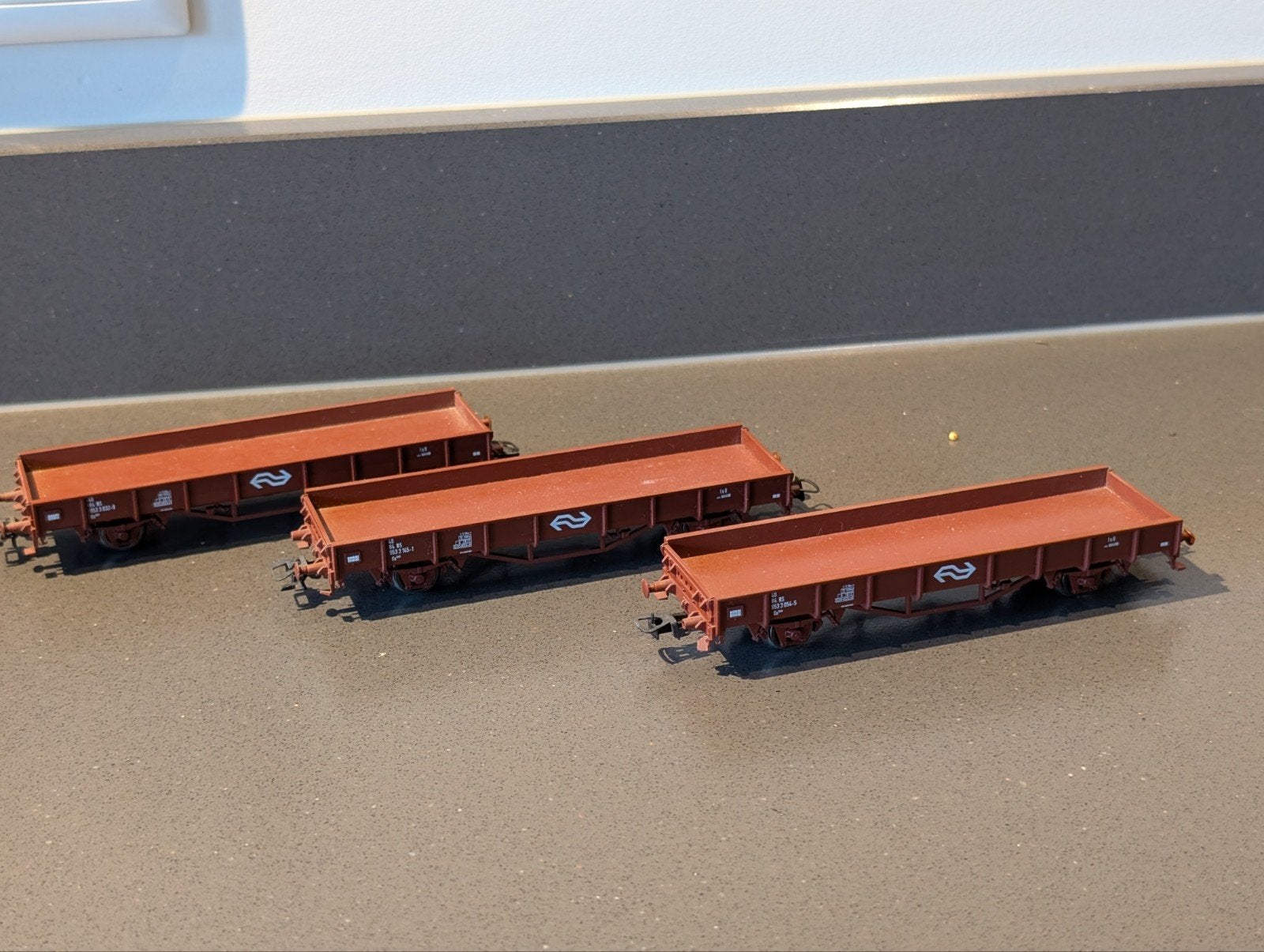 Roco 44085 H0 Set van 3 lagebakwagens NS, Gebruikt, Gelijkstroom, Wagon, Ophalen of Verzenden