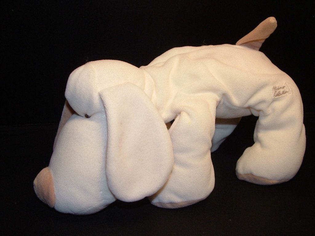 TIAMO HOND GROOT MET LANGE SNUIT VELOURS WIT MET BEIGE, Ophalen of Verzenden, Nieuw, Overige typen
