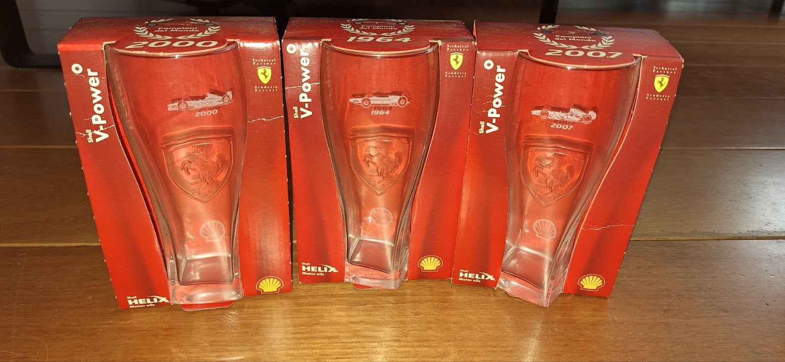 Shell V-Power Ferrari Glazen Collectie (3 stuks), Verzamelen, Ophalen, Nieuw, Formule 1