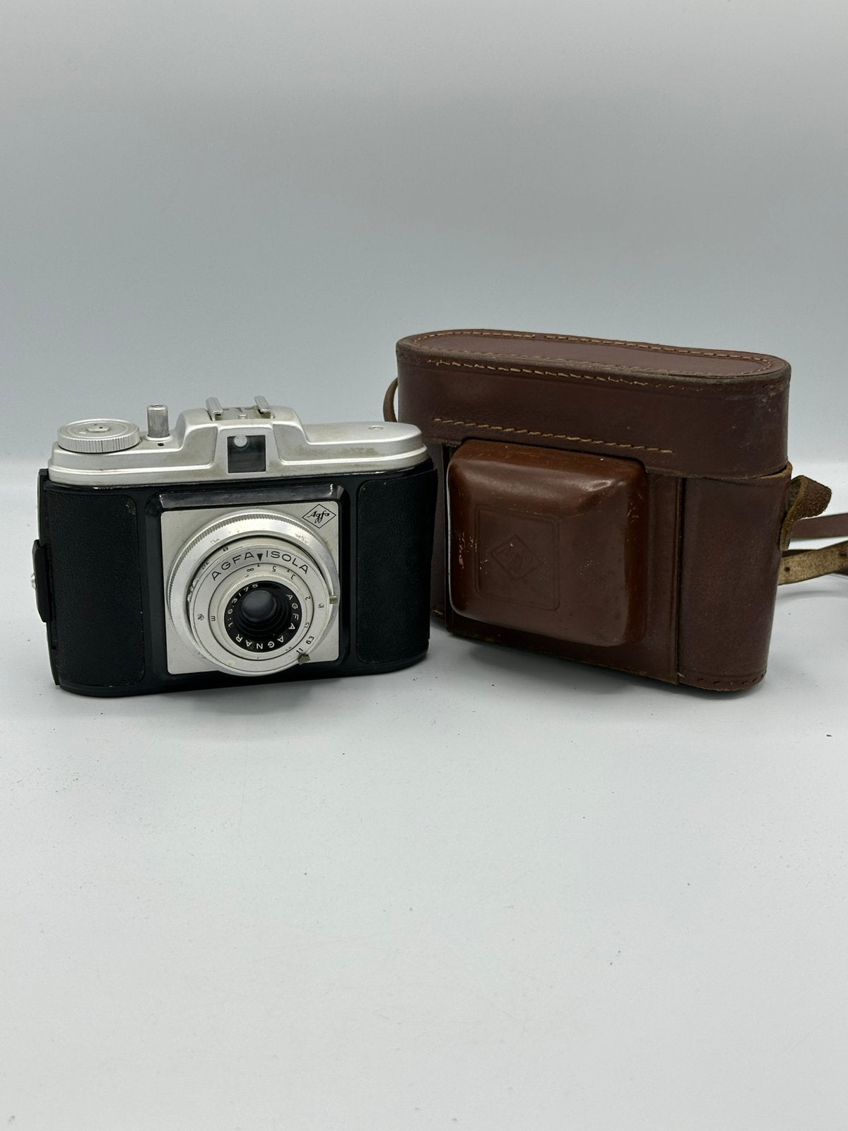 Agfa Isola - Vintage Camera met Leren Tas, Ophalen of Verzenden, Gebruikt, Compact, Overige Merken