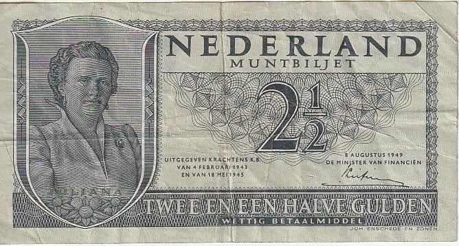 2  1/2   gulden 1949  Nederland., Postzegels en Munten, Bankbiljetten | Nederland, Ophalen of Verzenden, 2½ gulden, Los biljet