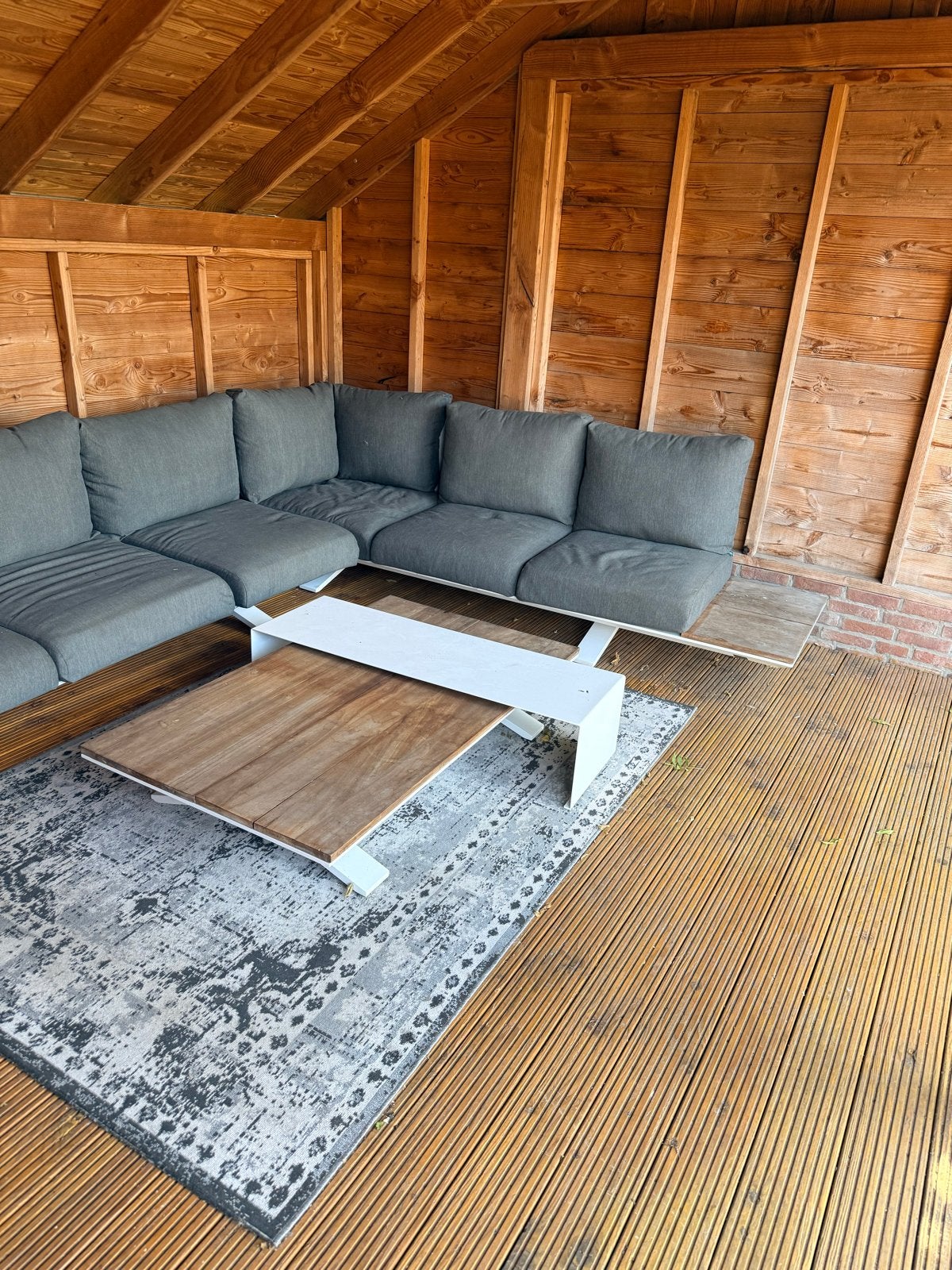 Mooie kwaliteit loungeset met tafel, Tuin en Terras, Ophalen, Gebruikt, Meer dan 8 zitplaatsen, Aluminium