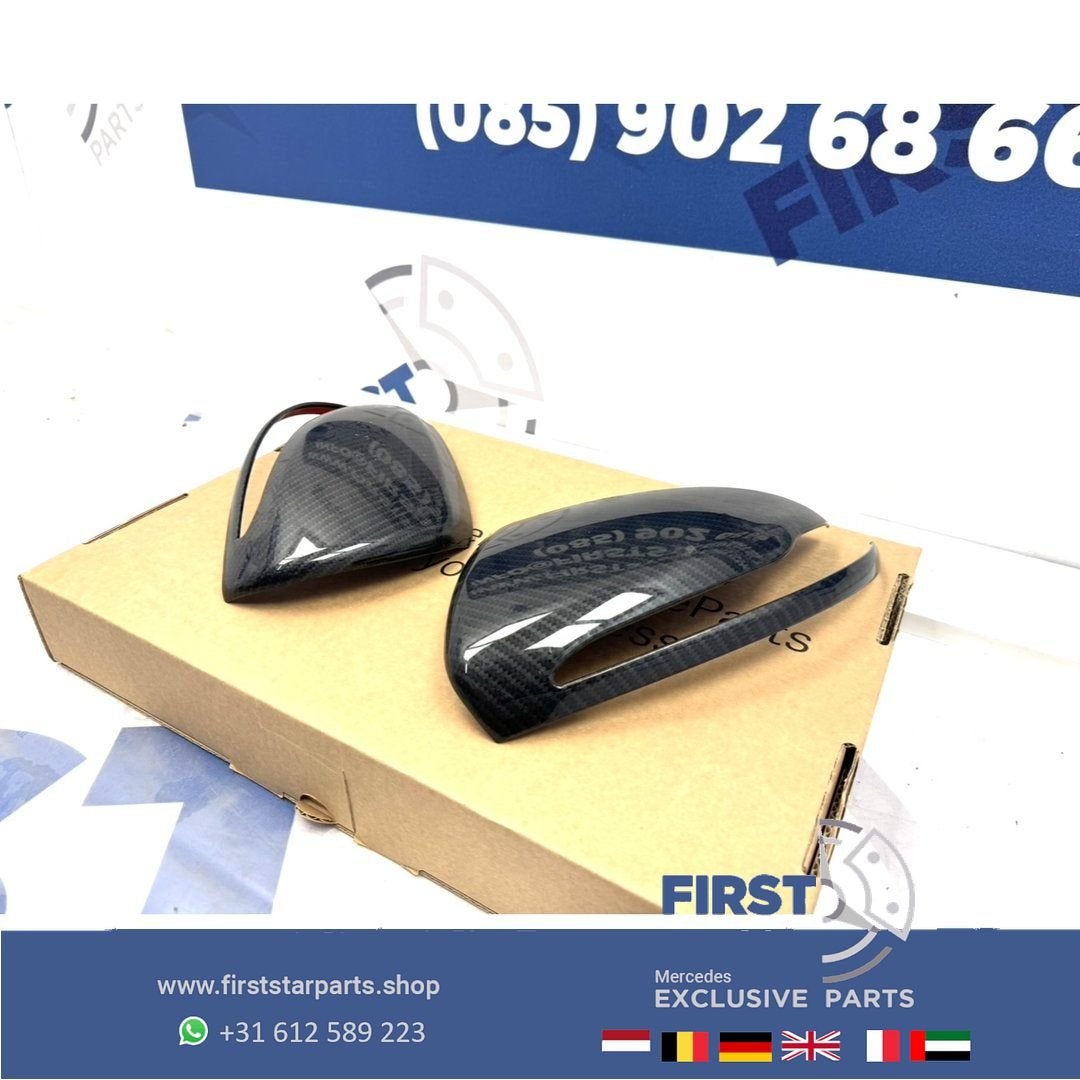 CARBON AMG SPIEGELKAP SET LINKS + RECHT Mercedes A45 CLA45 G, Gebruikt, -, Ophalen of Verzenden, -