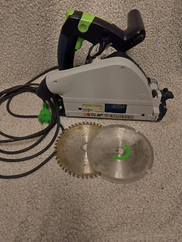 festool invalzaag ts 55 ebq, Gebruikt, Invalzaag, Ophalen of Verzenden, 30 tot 70 mm