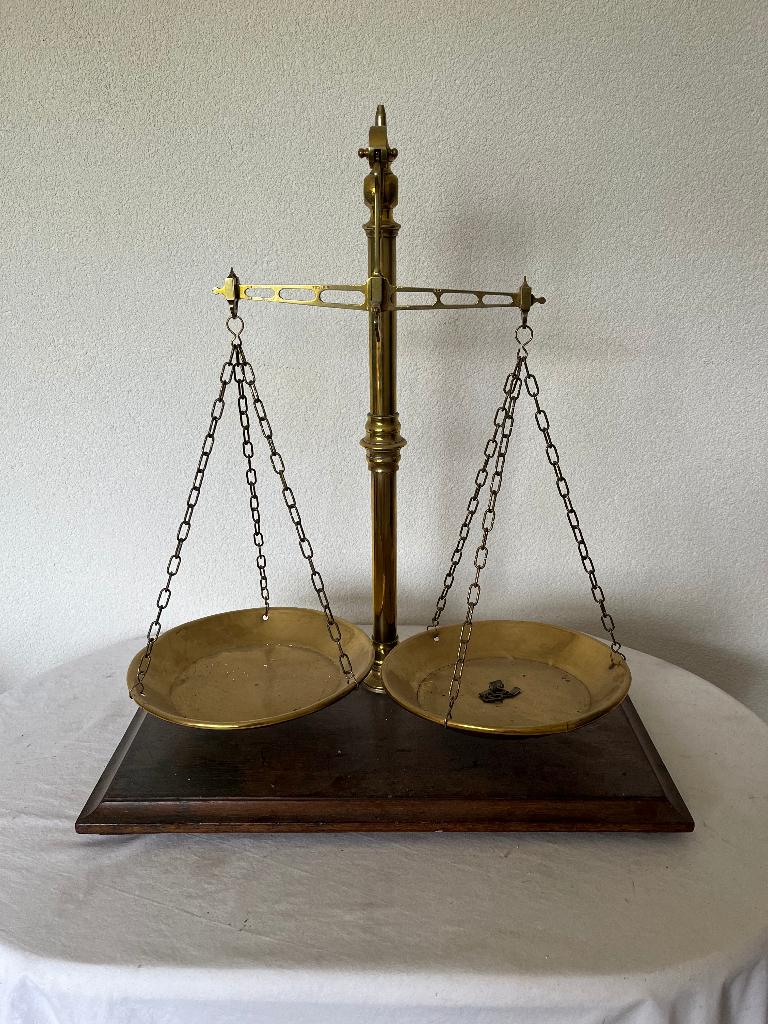 Grote Koperen Weegschaal Oude Antieke Balans Koper Groot, Antiek en Kunst, Ophalen of Verzenden