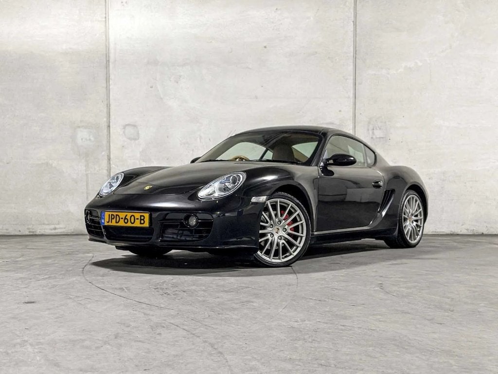 Porsche Cayman 3.4 S 295PK 2007 Zwart, Auto's, Dealer onderhouden, Beige, Leder, 3387 cc