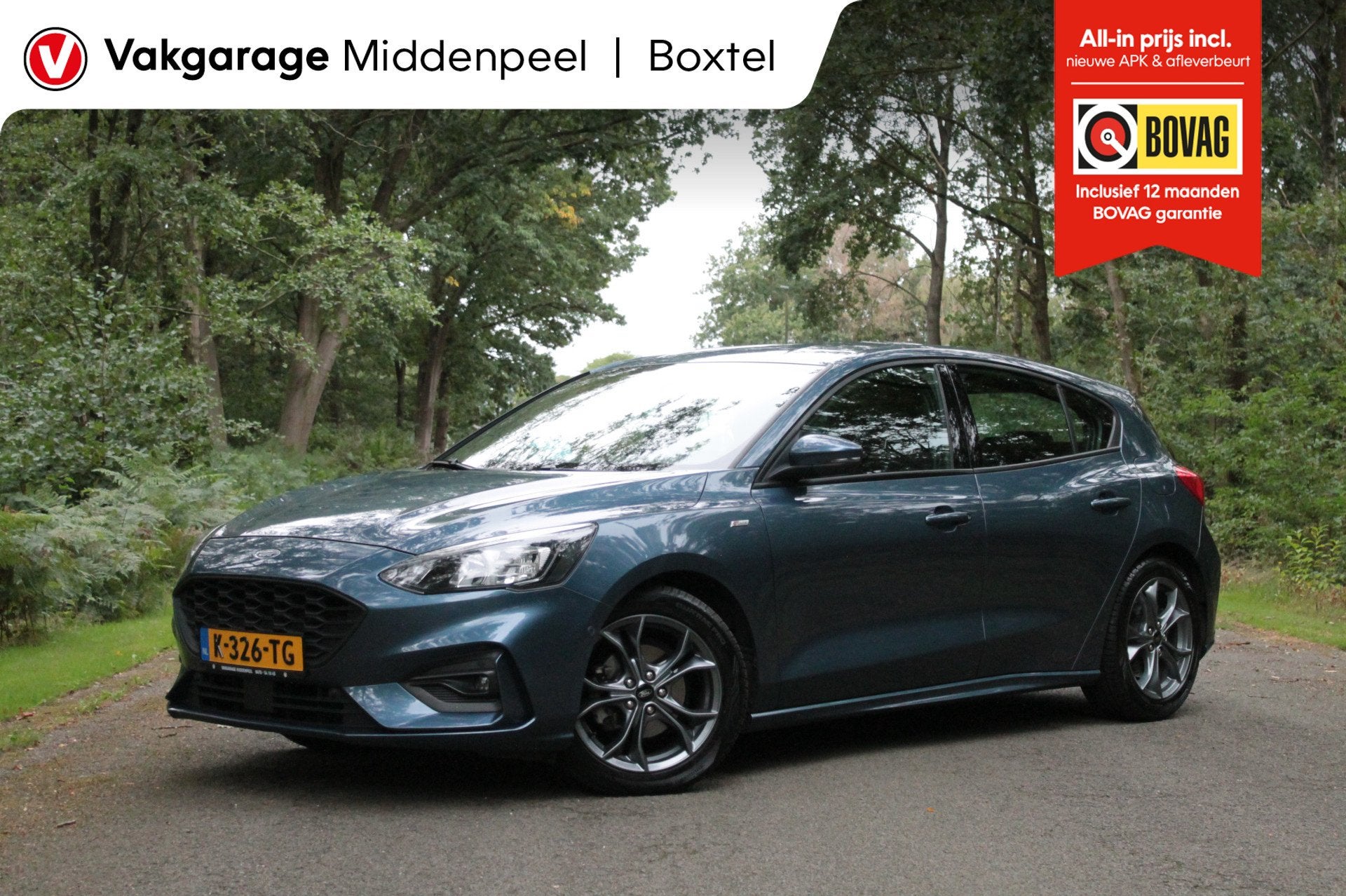 Ford Focus 1.5 EcoBoost Titanium Business | Carplay | ACC, Stof, Blauw, Bedrijf, Handgeschakeld