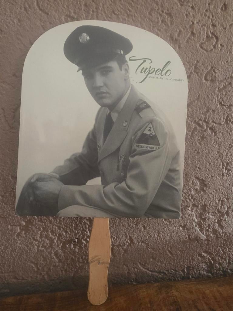 Vintage Elvis Presley Tupelo Handventilator, Ophalen of Verzenden, Gebruikt, Gebruiksvoorwerp