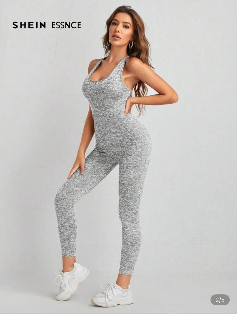 Nieuw SHEIN Sport Jumpsuit Maat L - Grijs Melange, Kleding | Dames, Sportkleding, Maat 42/44 (L), Nieuw, Ophalen of Verzenden