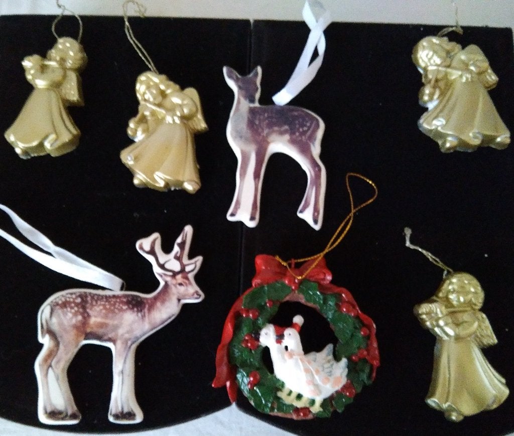 7 HANGERS voor in de kerstboom, diverse materialen, Ophalen of Verzenden, Zo goed als nieuw