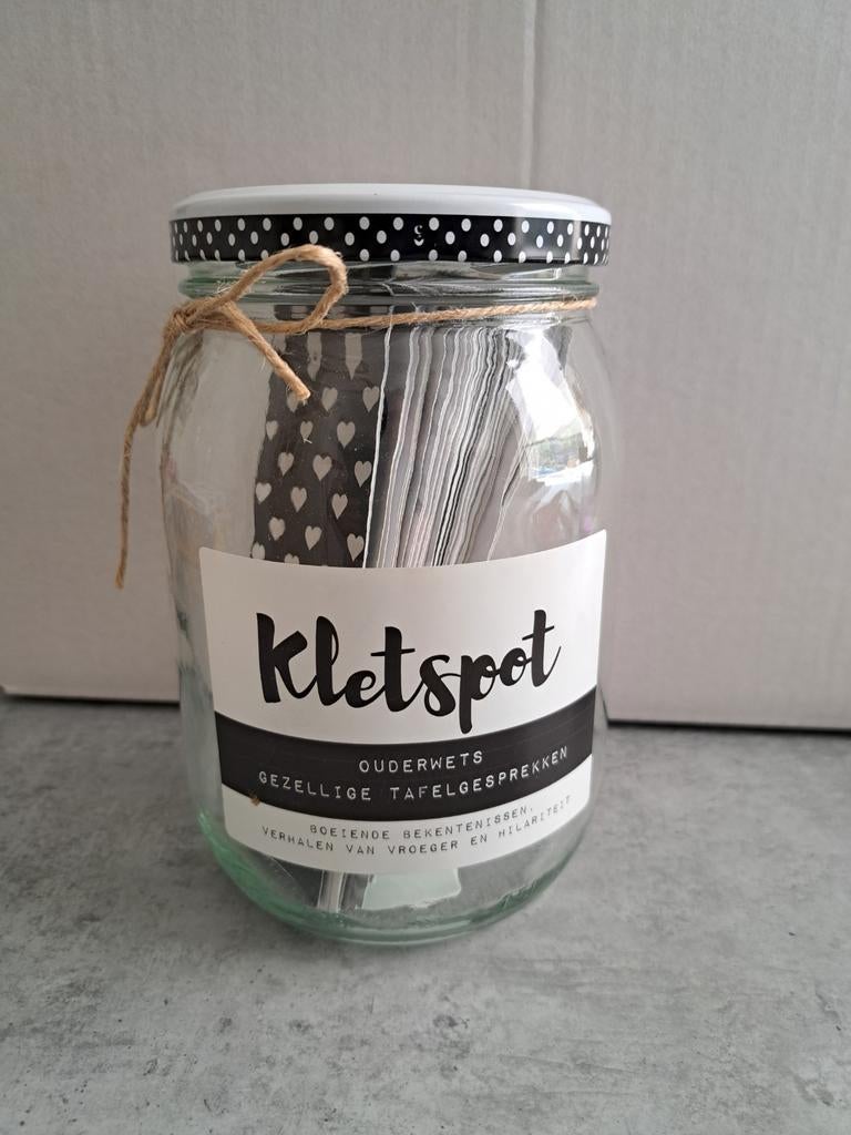 Kletspot voor gezellige tafelgesprekken, Ophalen, Zo goed als nieuw, Meerkleurig, Glas