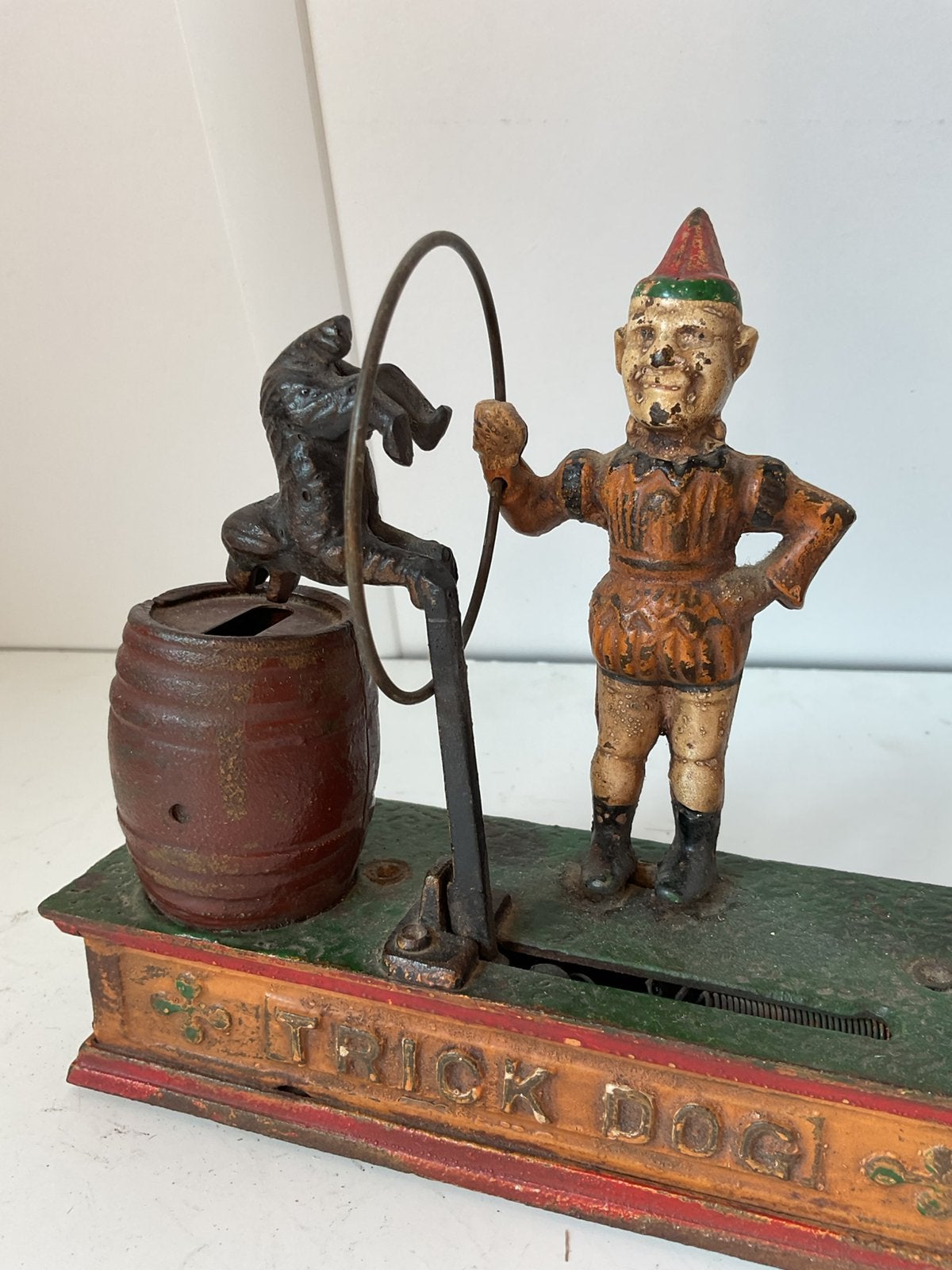 Antieke mechanische spaarpot, Ophalen of Verzenden, Zo goed als nieuw, Metaal of Blik, Overige thema's