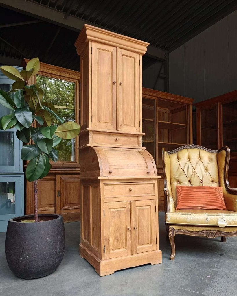 Geweldige teakhouten grutterskast | Secretaire, Uniek! #8112