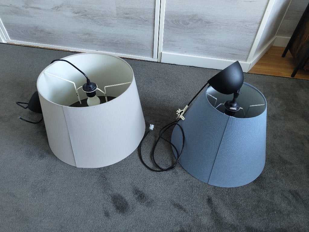 2x IKEA Hanglampen E27, Huis en Inrichting, Lampen | Hanglampen, Ophalen, Textiel, E27 (groot), Zo goed als nieuw