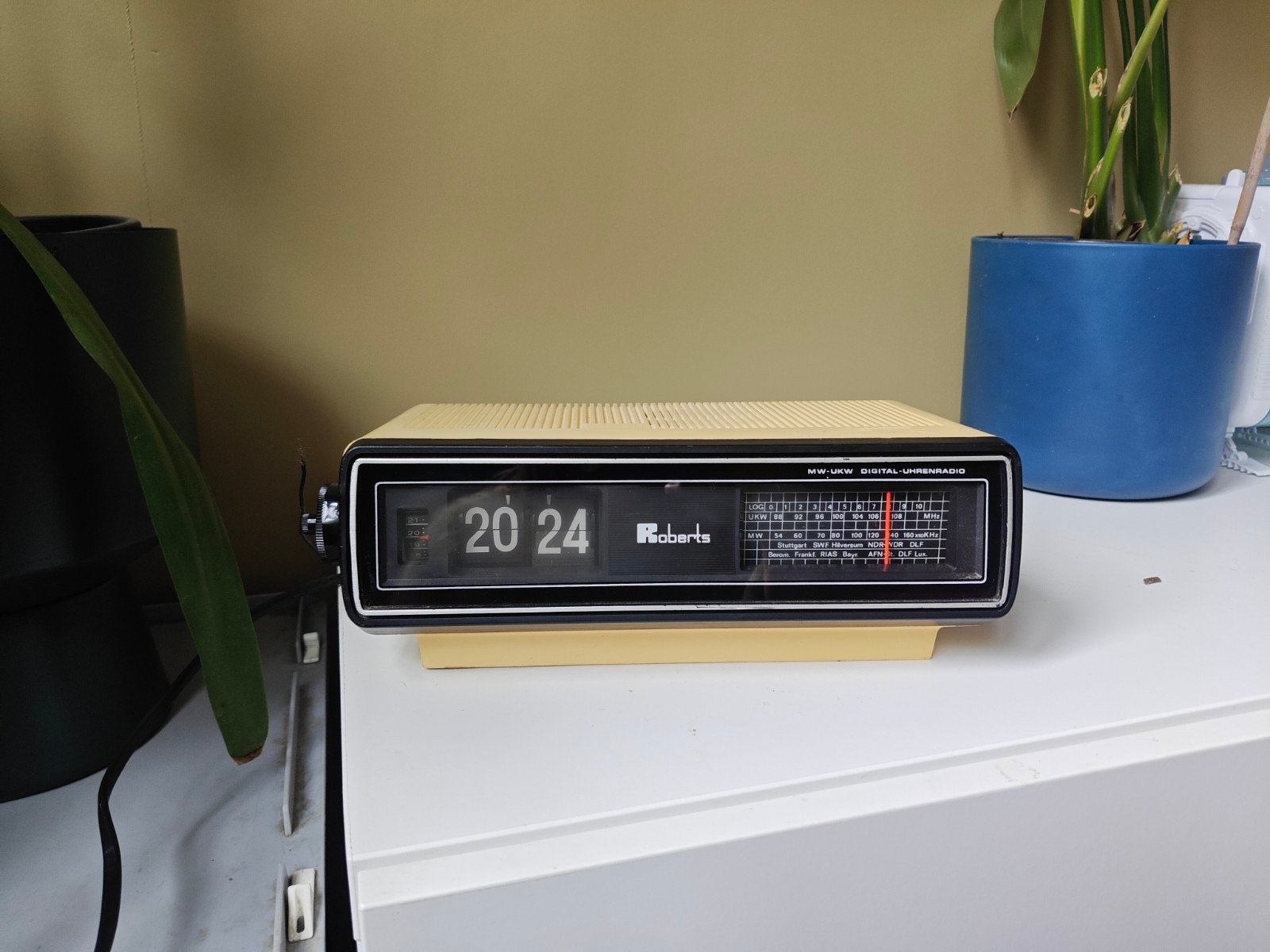 Vintage Roberts wekkerradio flipover - werkt perfect, Audio, Tv en Foto, Ophalen of Verzenden, Gebruikt, Radio