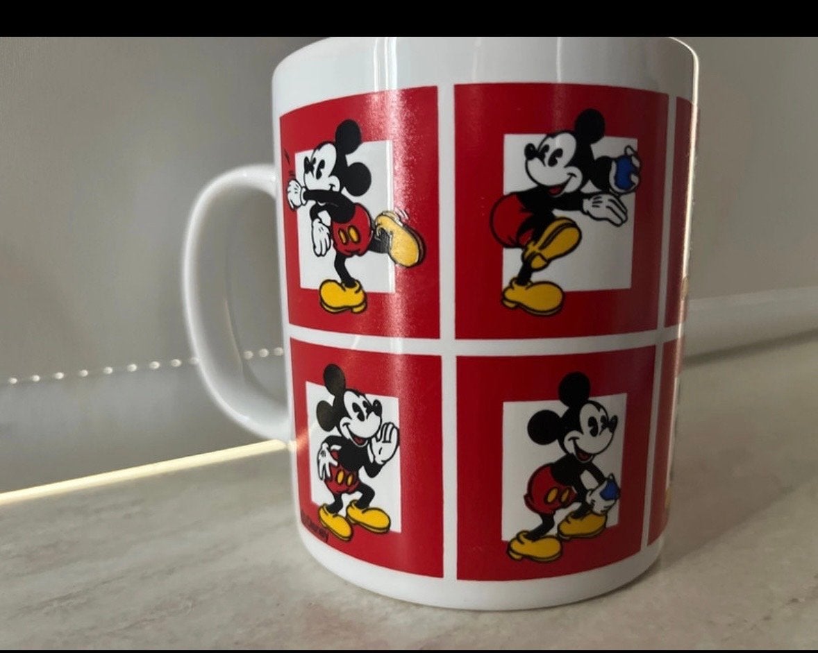 Vintage Mickey Mouse Disney Keramische Mok, Ophalen of Verzenden, Mickey Mouse, Gebruikt, Servies