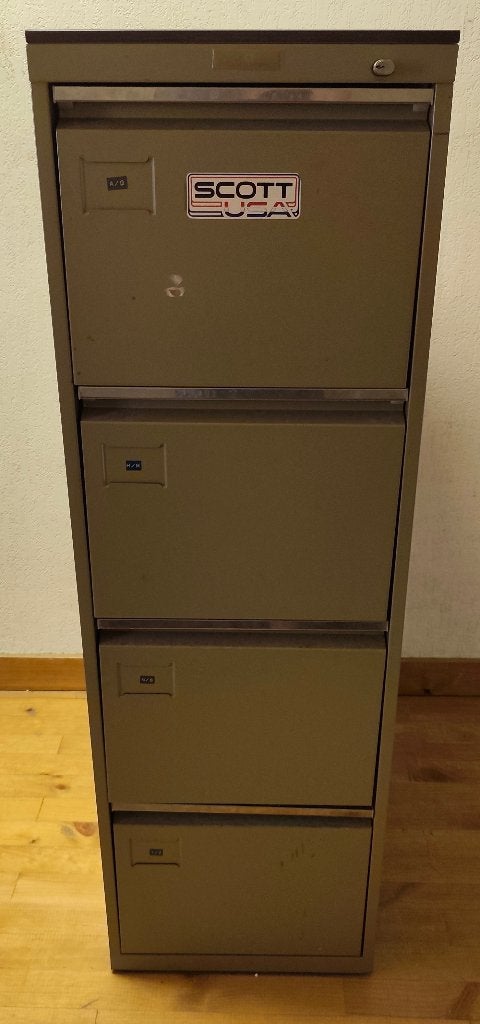 Stalen ladekast zonder sleutel 4 lades, Ophalen, Minder dan 50 cm, Gebruikt, 100 tot 150 cm