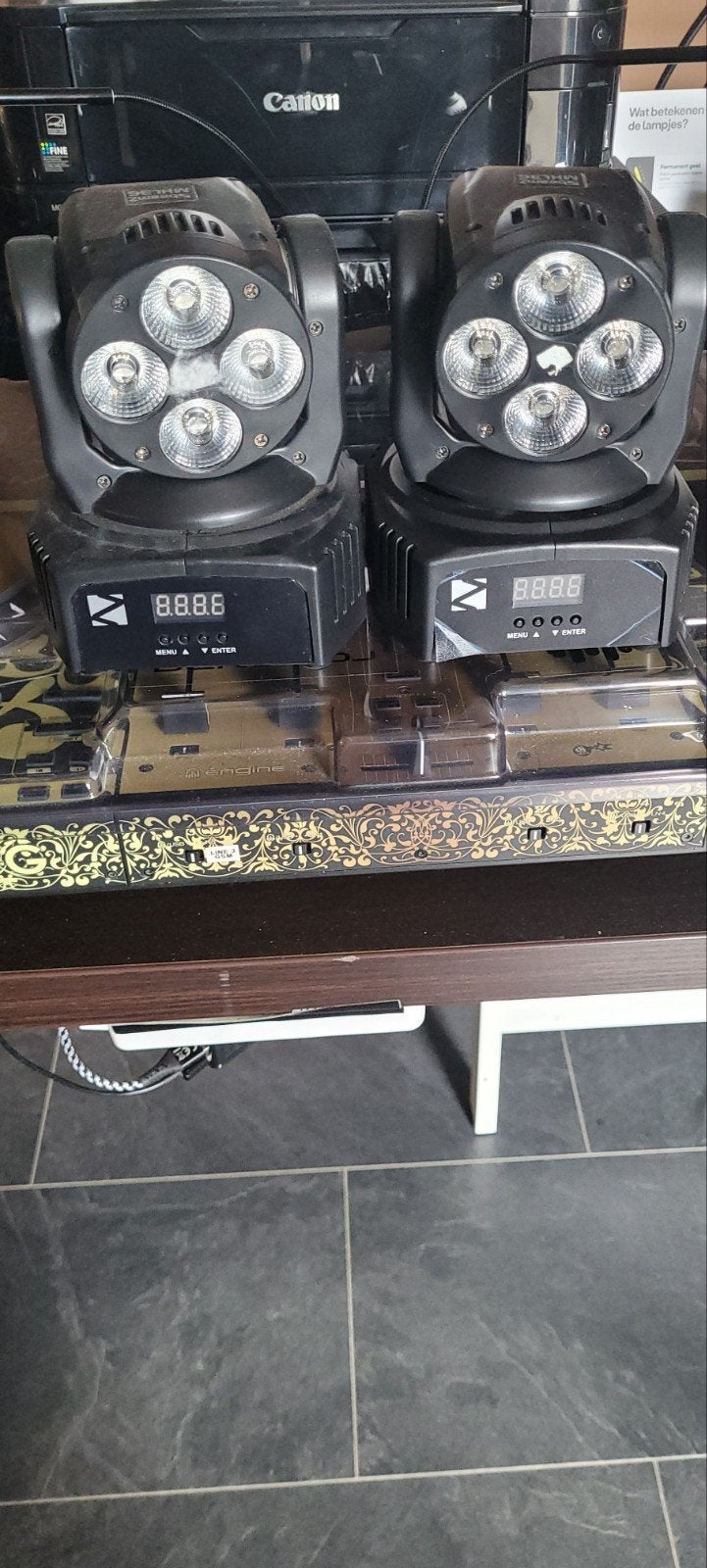 Set van 2 Moving Heads - MHLINE, Ophalen of Verzenden, Gebruikt, Licht, Geluidgestuurd