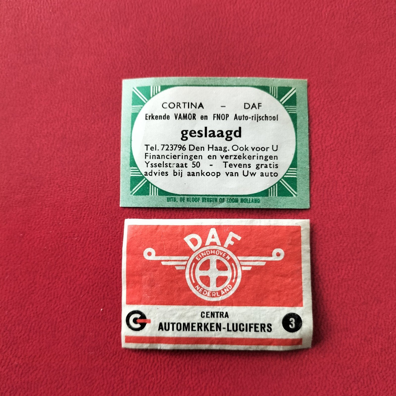 Lucifer Etiketten DAF, Verzamelen, Ophalen of Verzenden, Gebruikt, Luciferdoosjes of -merken