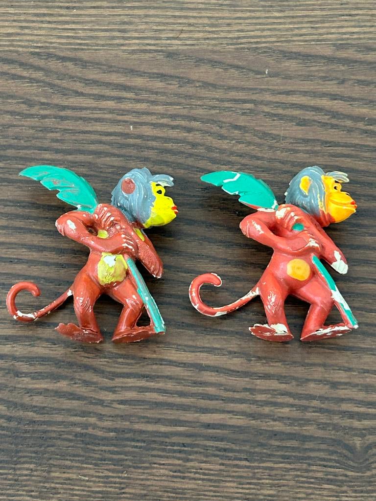 Vintage Vliegende Aapjes Beeldjes - Set van 2, Ophalen of Verzenden, Gebruikt, 4 tot 7 cm, Overige materialen