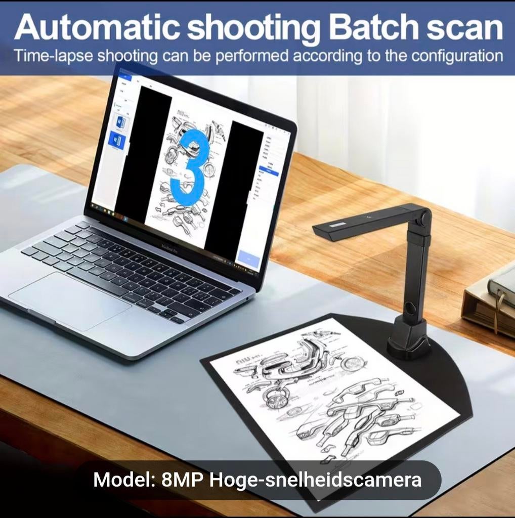 8MP Hoge-snelheidscamera A3/A4 Documentscanner NIEUW, Computers en Software, Scanners, MacOS, NETUM, Nieuw, Ophalen of Verzenden