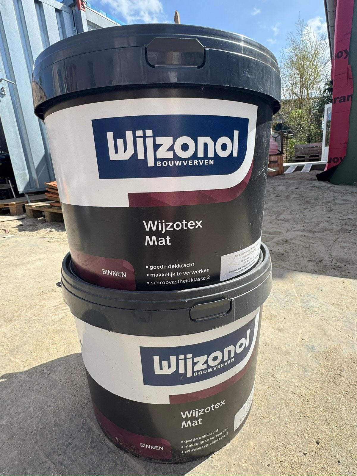 2x 10L Wijzonol verf – kleur Intuitive (Histor), Ophalen, Beige, Nieuw, Verf