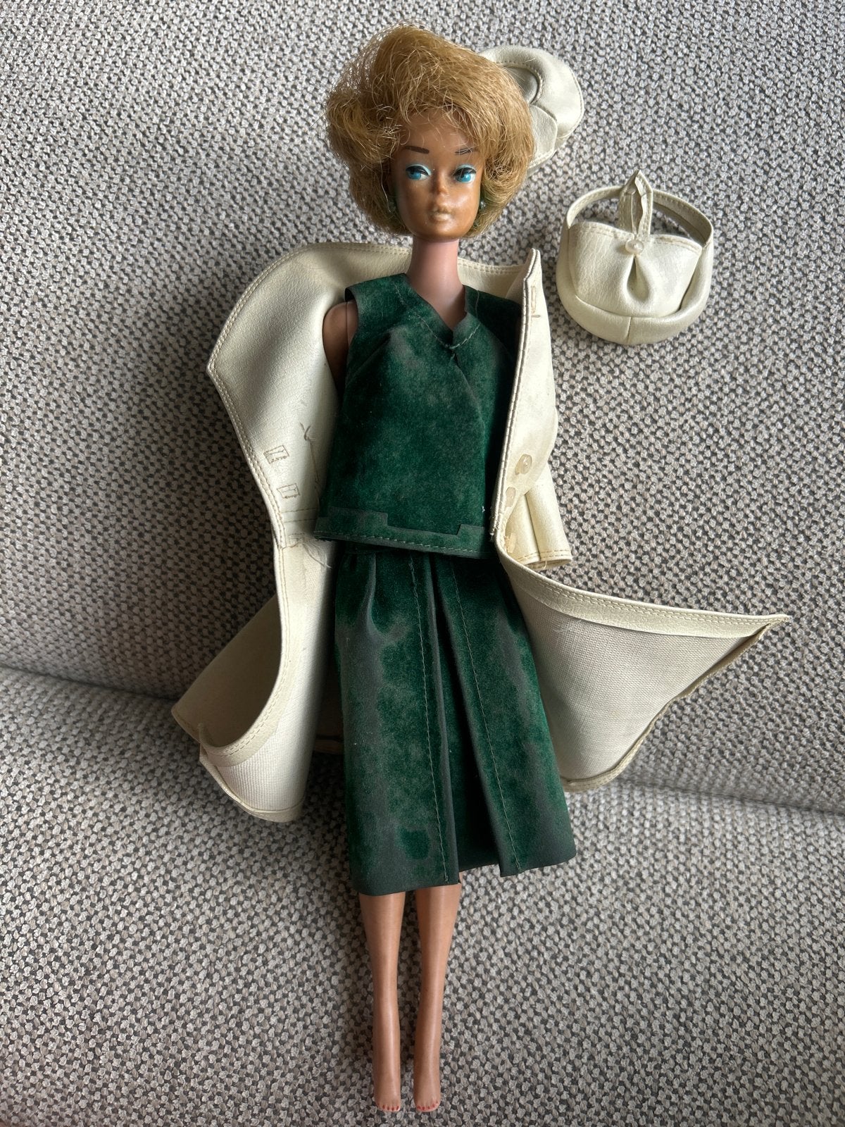 Vintage Barbie Midge 1962 met groen vestje en oorbellen, Ophalen of Verzenden, Gebruikt, Barbie